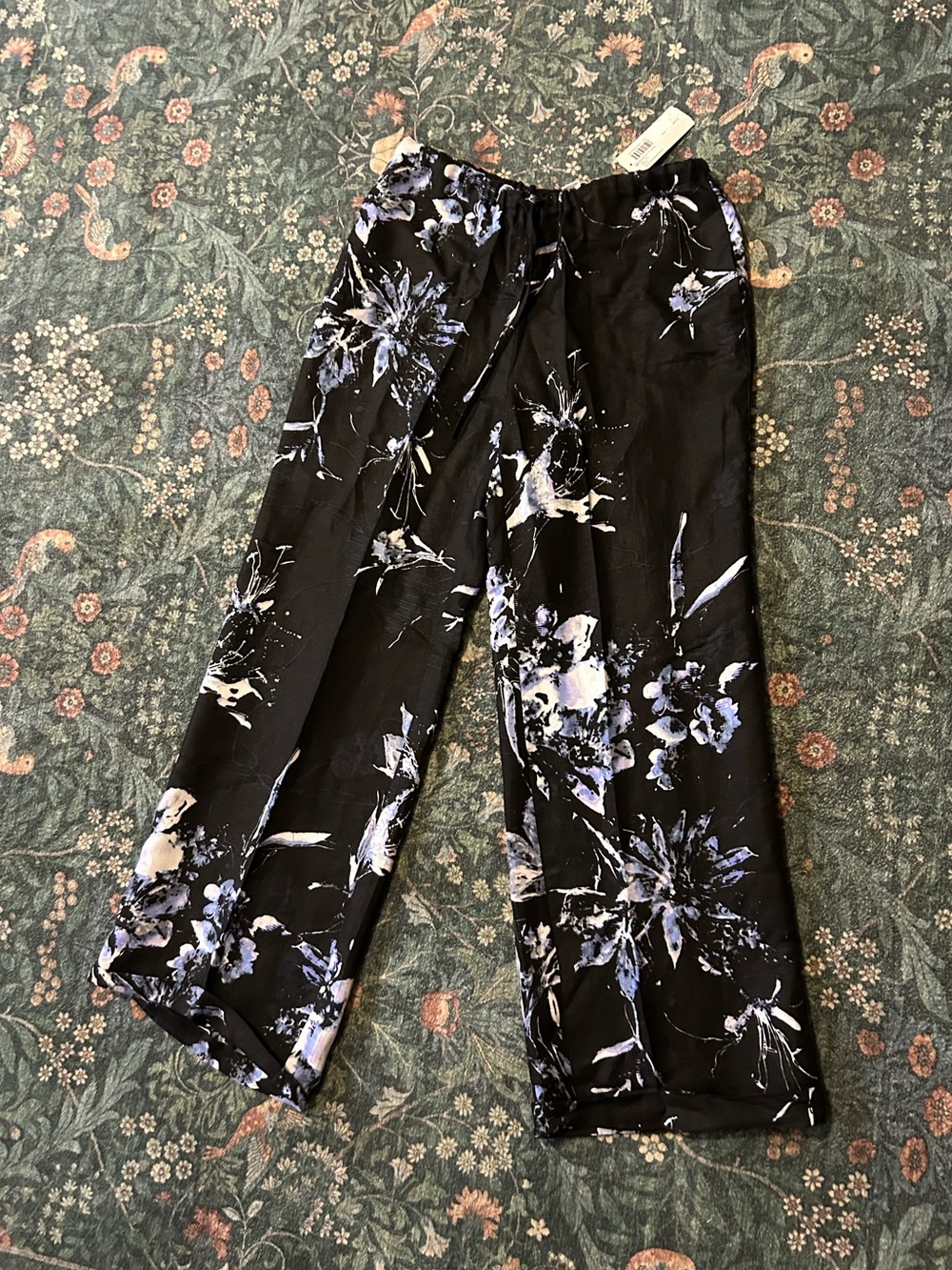 Chicos Linen Blend Floral Wide Leg Palazzo
Pants